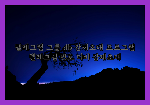 텔레그램 그룹 db 강제초대 프로그램